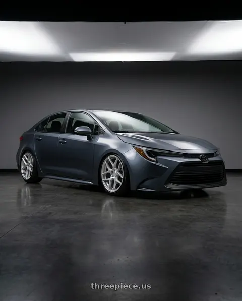 2025 Toyota Corolla with Aodhan AFF2 5x120 19x9.5+35 Gloss Silver Machined Face wheels