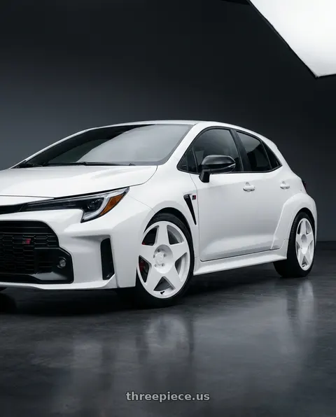 2026 Toyota GR Corolla with fifteen52 TARMAC 5x114.3 18x8.5 +30 RALLY WHITE (GLOSS WHITE) wheels