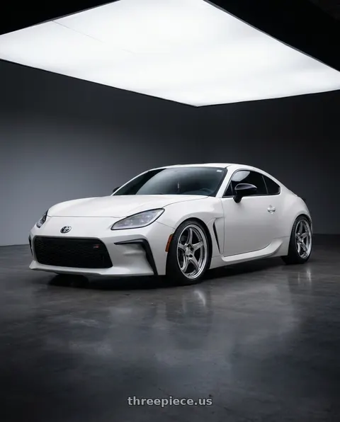 2023 Toyota GR86 with Work T5R 2P 5x100 18x7.5 +45 GT SILVER wheels