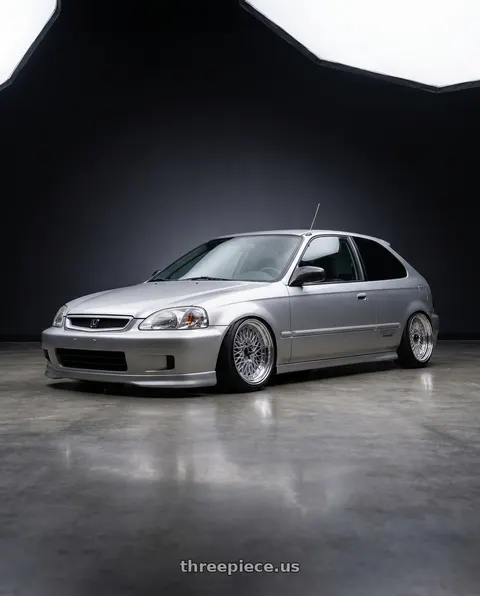 1999 Honda Civic DX with SSR Formula MESH 4X100 16X7+39 NR Disk Fm Silver wheels