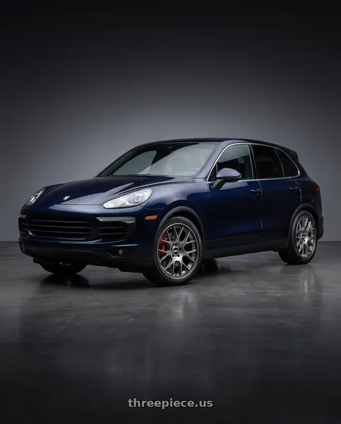 2015 Porsche Cayenne Turbo with BBS CH-RII 5x130 22x11.5 +50 Satin Platinum Center Black Lip SS Rim Protector wheels