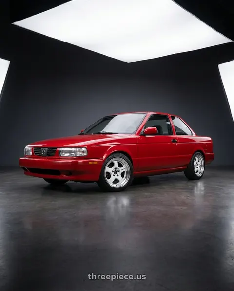 1994 Nissan Sentra with Work Meister S1 2P 4x100 15x8+22 O Disk Black wheels
