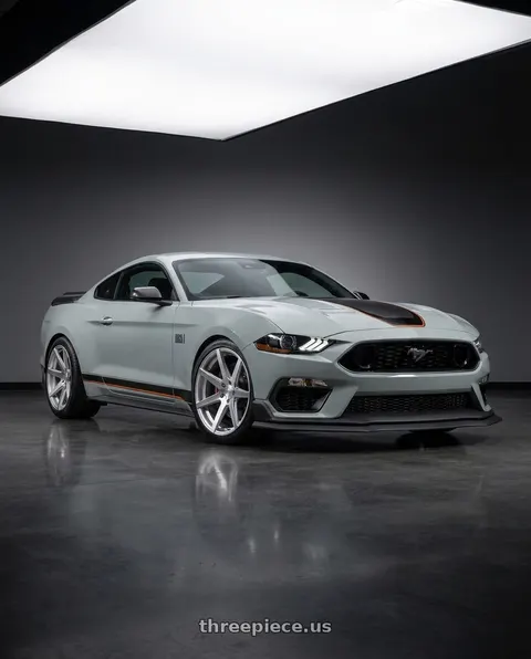 2021 Ford Mustang Mach 1 with Rohana RC7 5x114.3 19x9.5+40 Machine Silver wheels