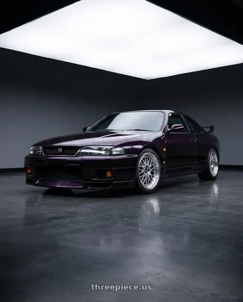 1995 Nissan Skyline GT-R with BBS LM 5x114.3 17x7.5+38 Diamond Silver wheels