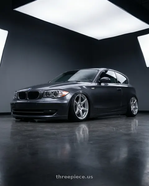 2012 BMW 1 Series E82 with Kansei K11S Tandem 5X120 19x10.5 22 Hyper Silver wheels