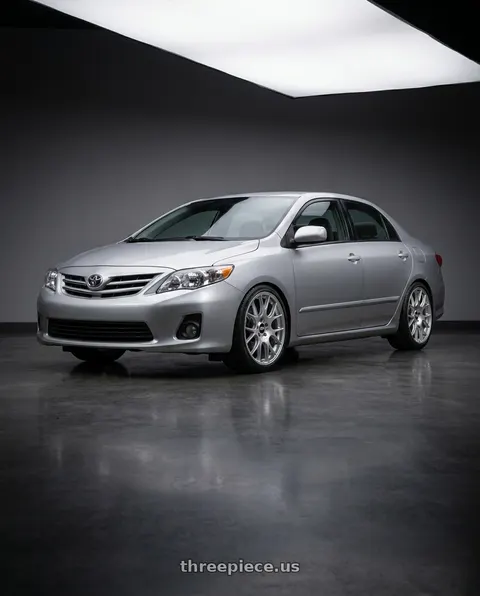 2012 Toyota Corolla with BBS CH-R 5x120 20x10.5 +24 Brilliant Silver Polished Rim Protector wheels