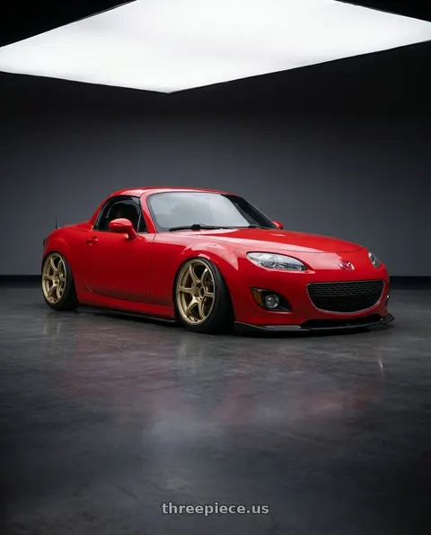 2012 Mazda MX-5 Miata with Advan RGIII 5x114.3 17x8.0+45 Gold wheels