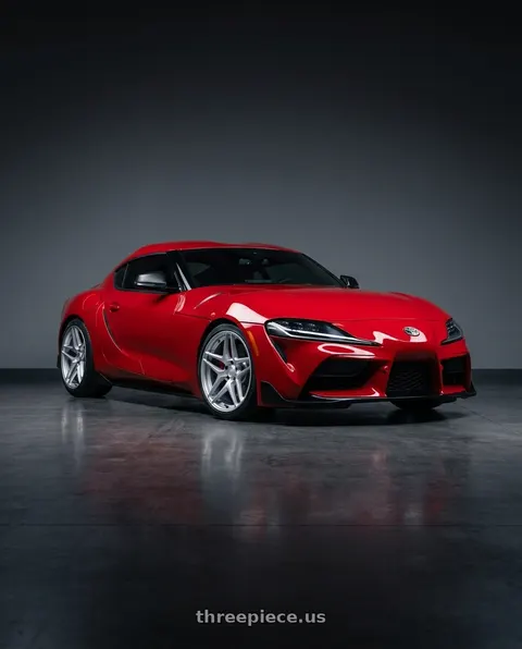 2020 Toyota GR Supra with Kansei K15H Astro 5X112 19x10.5 35 Hyper Silver wheels