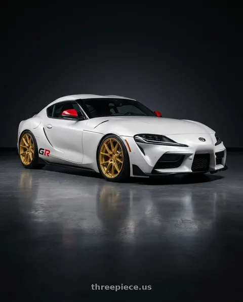 2026 Toyota GR Supra with Rotiform 207 5x112 19x10.5 +35 GLOSS GOLD wheels