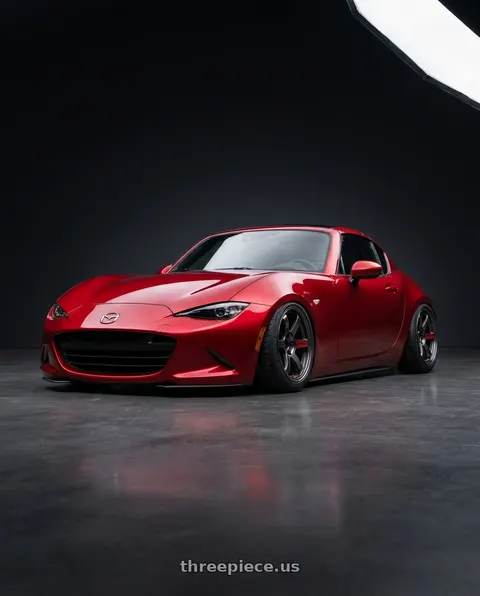 2018 Mazda MX-5 Miata with Volk Racing TE37 Saga SL 5x114.3 17x8.0+37 Pressed Graphite wheels