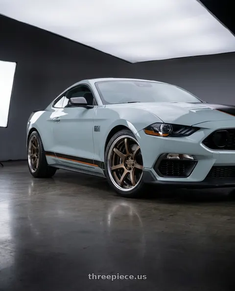 2021 Ford Mustang Mach 1 with Work T7r 2P 5x114.3 20x8.5 +38 Matte Bronze wheels