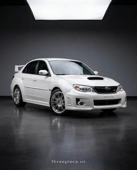 2013 Subaru WRX STI with KATANA RACING HR06 5x114.3 18x9.5 +22 Chrome wheels