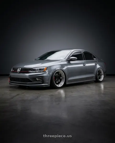 2016 Volkswagen Jetta with Work Meister S1 3P 5x114.3 18x8.5+37 R Disk Black wheels