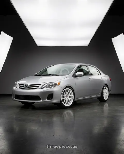 2013 Toyota Corolla with Spec-1 SP-78 5x100/5x114.3 17x7.5 +35 All White wheels