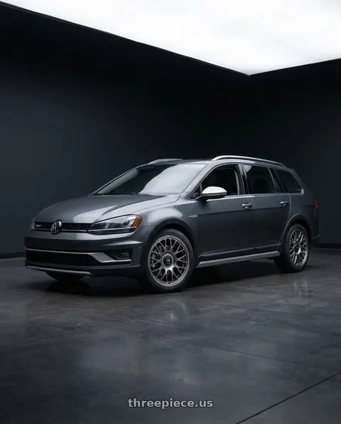 2017 Volkswagen Golf Alltrack SEL with Konig MRK1 5X114.3 18x8.5+43 Hyper Carbon - Gloss Black Gear Cap/Logo/Cover Plate wheels