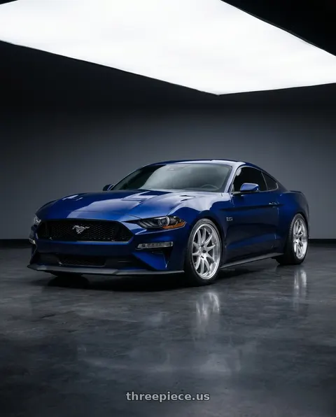 2019 Ford Mustang GT with Aodhan DS02 5x114.3 18x9.5+22 Silver w/Machined Face wheels