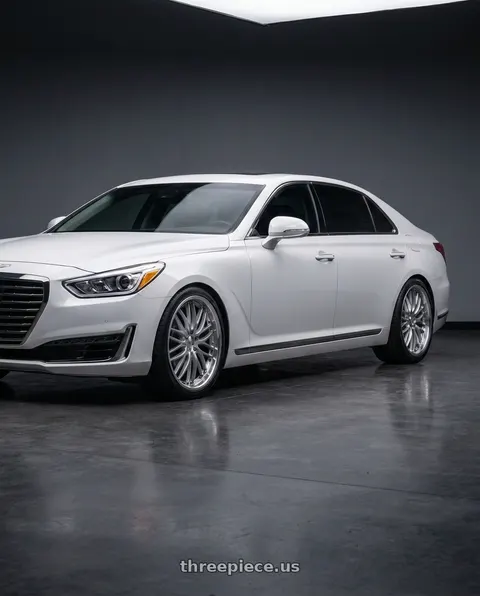 2018 Genesis G90 Ultimate with BBS LM 5x112 20x10 +22 Navy Blue / Diamond Cut Lip wheels