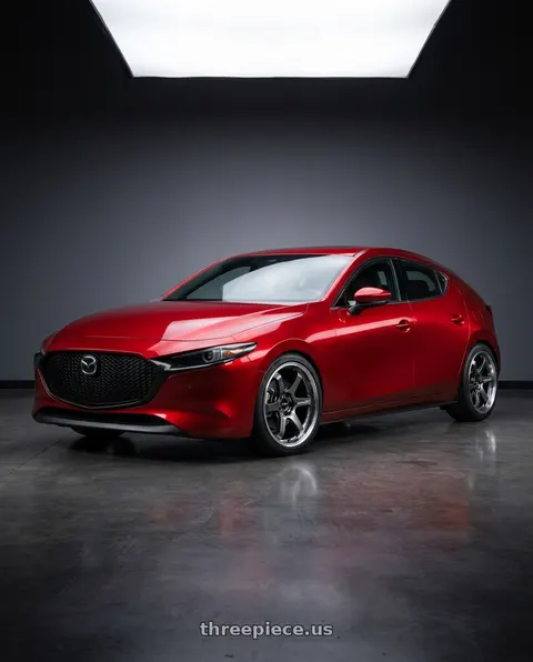 2025 Mazda 3 with Advan Racing GT BEYOND 5x112 19x8.5 +45 MACHINING & HYPER PLATINUM BLACK wheels