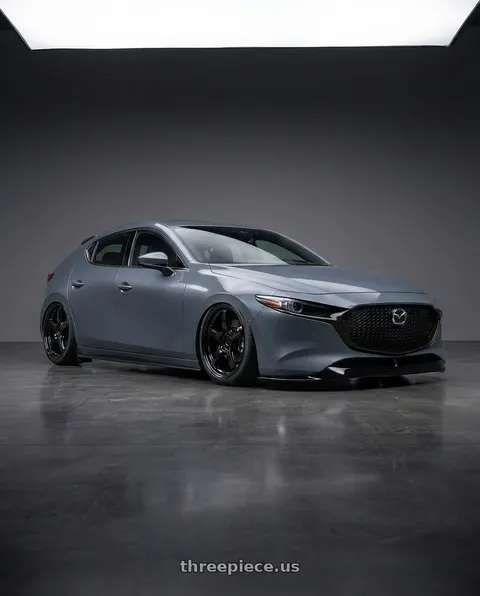2023 Mazda 3 with Gram Lights 57CR 5x114.3 18x9.5+12 Glossy Black wheels