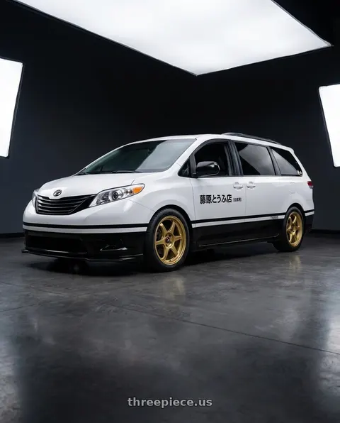 2016 Toyota Sienna with Enkei PF06 5x114.3 18x8.5+35 Gold wheels