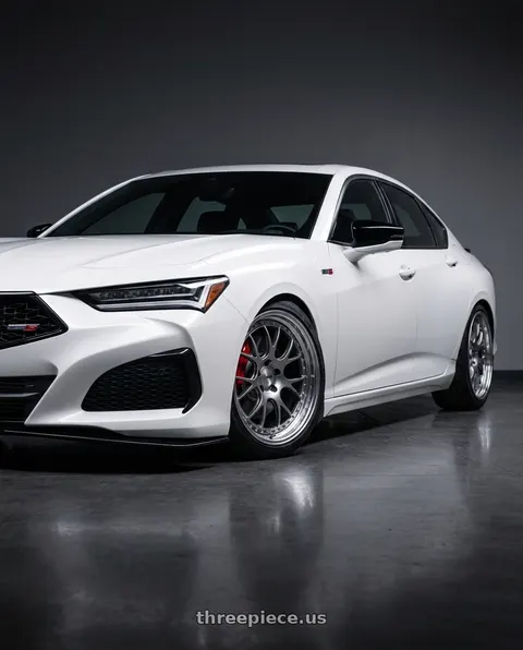 2023 Acura TLX Type S with SSR Professor MS3 5x120 20X10.5+43 SL Disk Titan Silver wheels