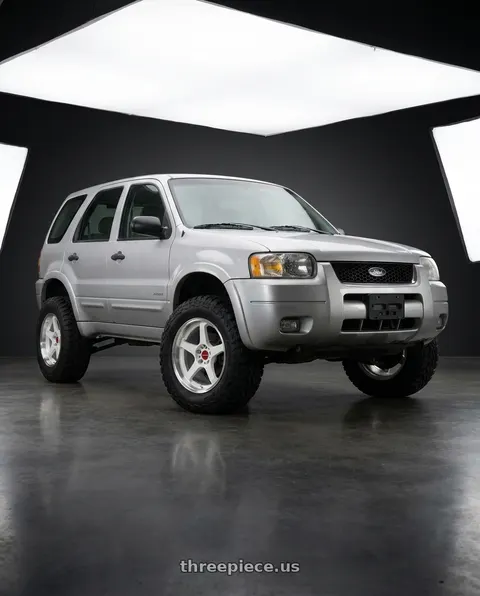 2001 Ford Escape with Motegi BATTLE V 5x114.3 18x9.5 +0 Matsuri White Pearl Mach Lip wheels