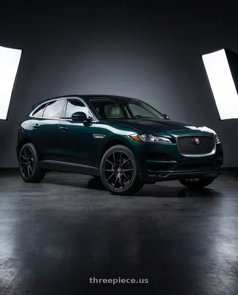 2017 Jaguar F-Pace Prestige with TOUREN TR60 3260 5x108/5x114.3 19x8.5 +40 MATTE BLACK wheels