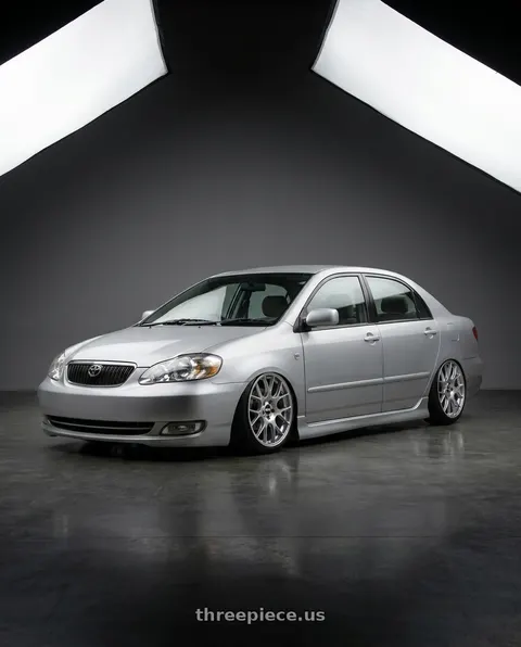 2005 Toyota Corolla with BBS CH-R 5x130 19x8.5 +51 Brilliant Silver Polished Rim Protector wheels