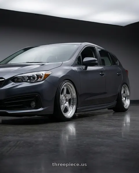 2022 Subaru Impreza Sport with Aodhan AH01 5x100 18x9.5+35 Silver w/Machined Face wheels