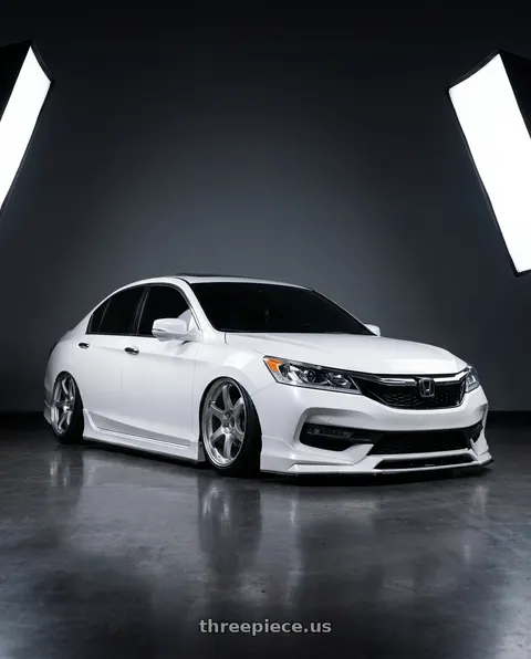 2016 Honda Accord with Gram Lights 57DR 5x114.3 18x9.5+38 Grace Silver wheels