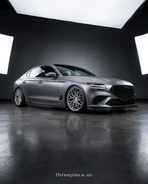 2024 Genesis G70 with Rohana RFX17 5x114.3 20x10+40 Brushed Titanium wheels