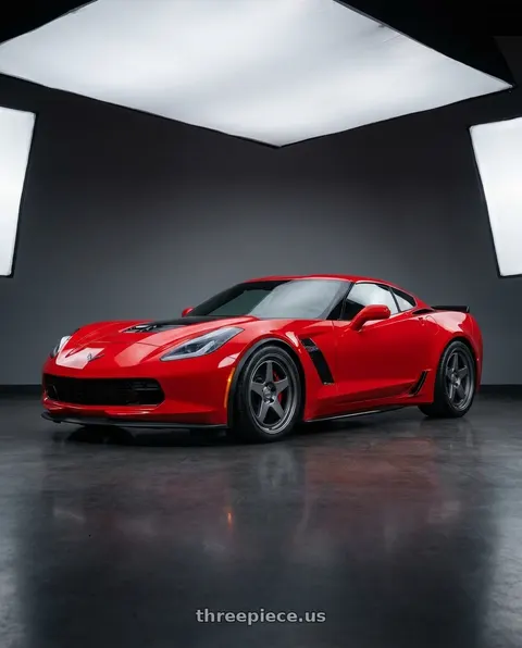 2019 Chevrolet Corvette with Kansei K12G KNP 5X120 19x9.5 35 Gunmetal wheels
