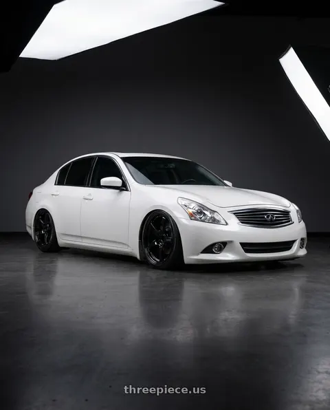 2012 INFINITI G37 with Gram Lights 57CR 5x114.3 19x9.5+35 Glossy Black wheels