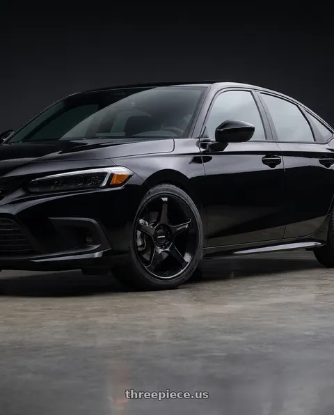 2026 Honda Civic Si with Motegi MR159 BATTLE V 5X114.3 18x8.5 +35 BLACKBIRD METALLIC wheels