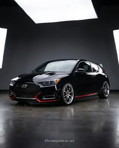 2021 Hyundai Veloster N with Work Emotion D9r 5x100 18x8.5 +32 Gt Silver Rim Cut wheels