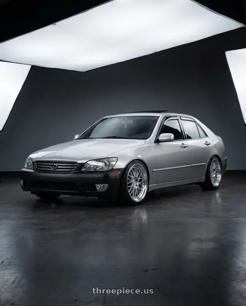 2001 Lexus IS300 with Aodhan AH02 5x114.3 18x8.5+35 Silver w/ Machined Lip wheels