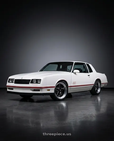 1988 Chevrolet Monte Carlo with WELD Performance Ventura 5x120.65 20x9.5 0 Gloss Black/Milled Diamond Cut Lip wheels