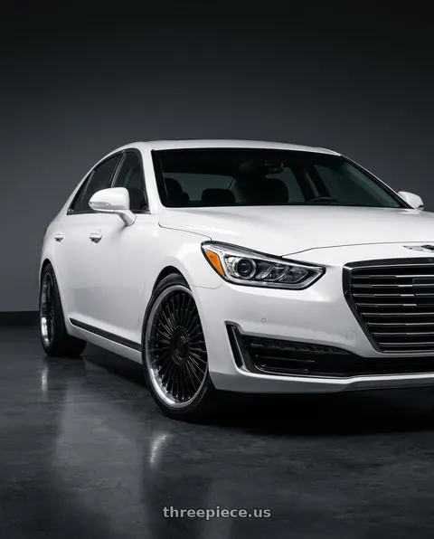 2018 Genesis G90 Ultimate with MRR VP4 5x114.3 20x10 +40 Black Machined Lip wheels