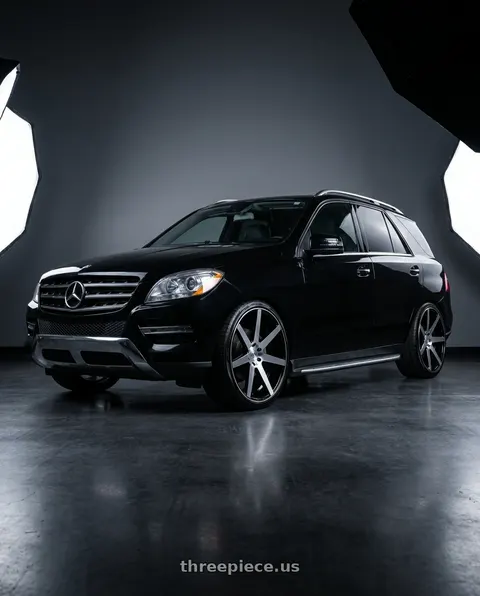 2014 Mercedes-Benz ML550 with Status JOURNEY 5X120 24X10 +15 GLOSS BLACK W/ MACHINED FACE wheels