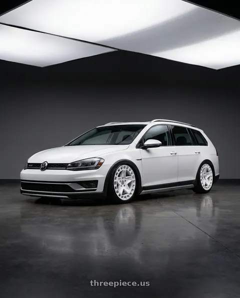 2017 Volkswagen Golf Alltrack SEL with Victor Equipment ALPEN 5X130 17X8 +20 GLOSS WHITE wheels
