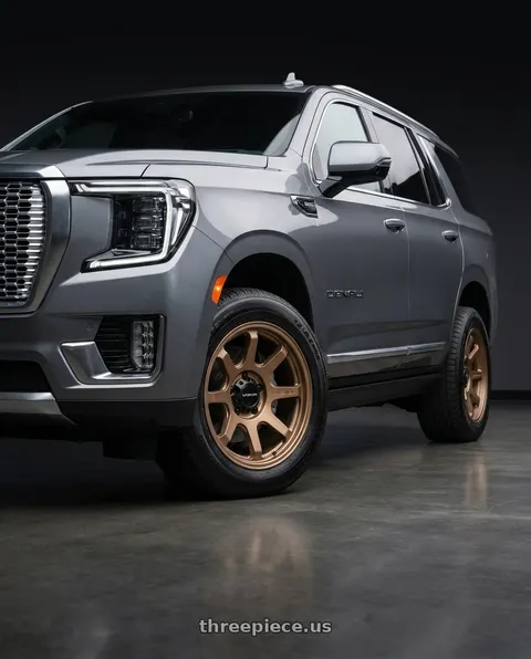 2021 GMC Yukon Denali with Vision Off-Road 351 Flow 6x139.7 17x9+20 Bronze wheels