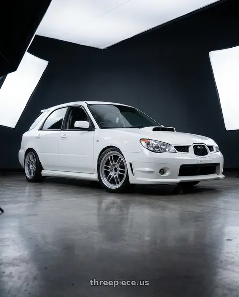 2006 Subaru Impreza with Enkei RPF1 5x114.3 17x7+45 Silver wheels