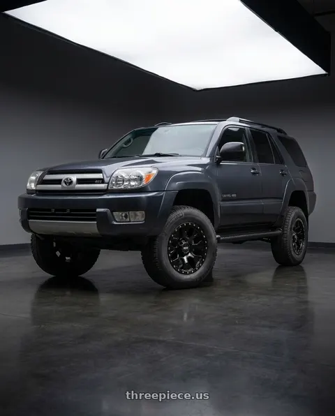 2005 Toyota 4Runner Sport with RTX Striker 6x139.7 17x8.5 +10 Gloss Black With Milled Rivets wheels