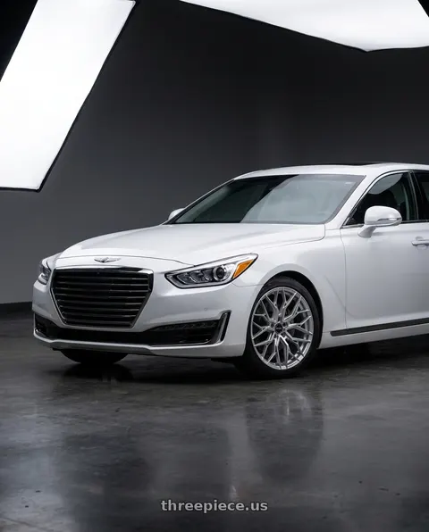 2018 Genesis G90 Ultimate with F1R FS3 5x114 20x9 +35 Machine Silver wheels