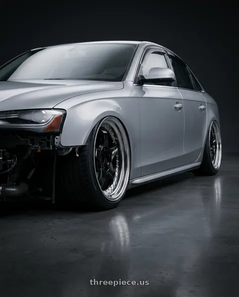 2016 Audi A4 with Work Meister S1 3P 5x112 18x8.5+35 L Disk Black wheels
