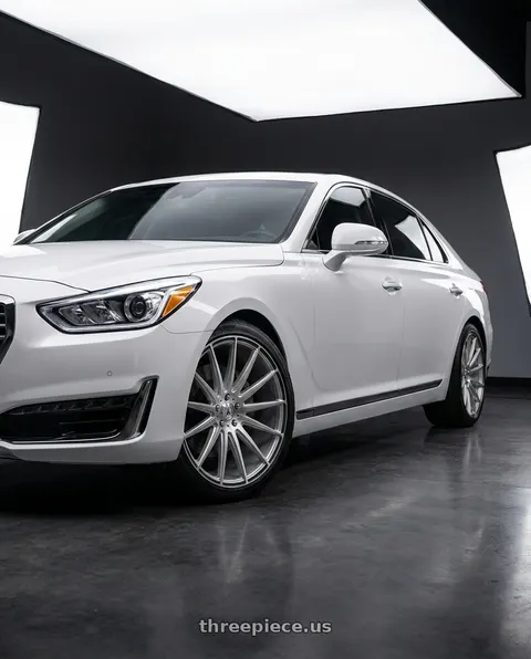 2018 Genesis G90 Ultimate with Asanti Black ABL-14 POLARIS 5X114.3 20X8.5 +38 BRUSHED SILVER W/ CARBON FIBER INSERTS wheels