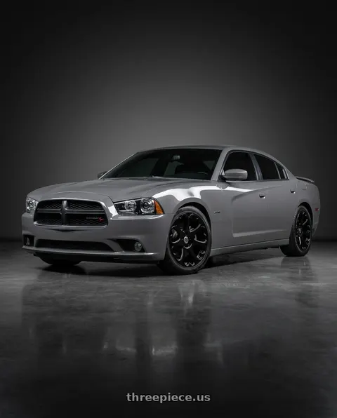 2014 Dodge Charger R/T with HERITAGE WHEEL KOKORO MONOC 5x115 17x8 +25 BLACK wheels