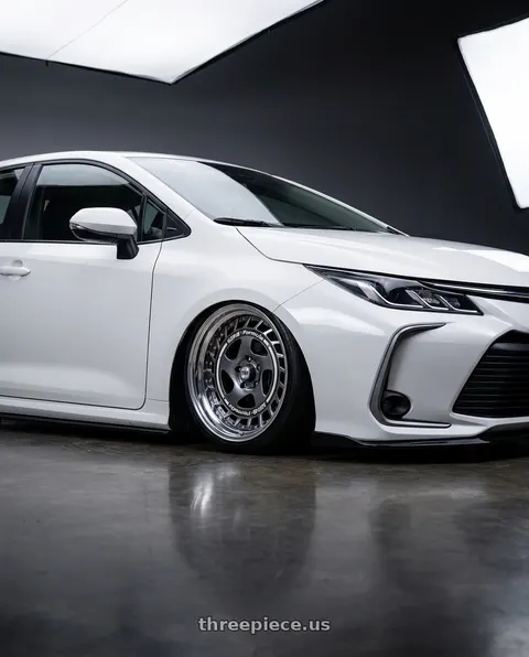 2022 Toyota Corolla with FORMULA AERO SPOKE 5X100 18X9.5+0 HP Disk Titan Silver wheels