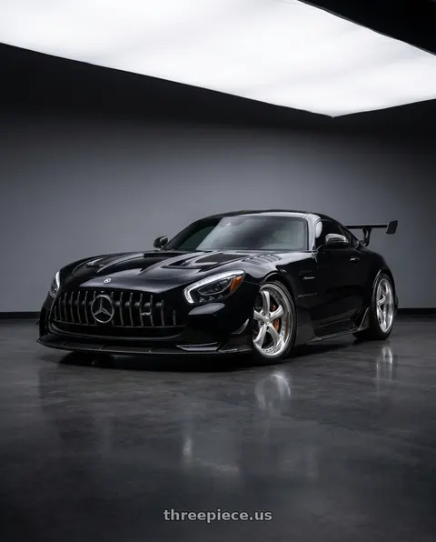 2021 Mercedes-Benz AMG GT with Work Wheels VS-KF 5x112 20x12+53 Light Grey Silver A Disk FULL REVERSE wheels