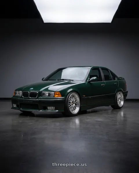 1997 BMW M3 with BBS LM 5x120 17x8.5+18 Diamond Silver wheels
